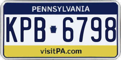 PA license plate KPB6798