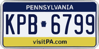 PA license plate KPB6799