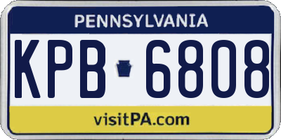 PA license plate KPB6808