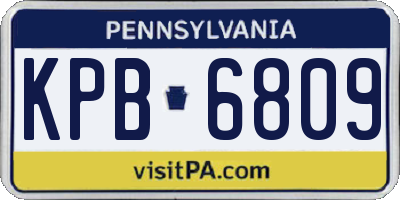 PA license plate KPB6809