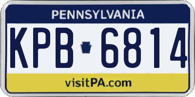 PA license plate KPB6814