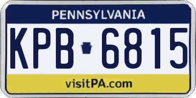 PA license plate KPB6815