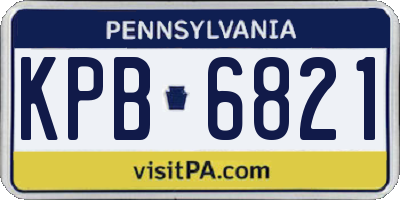 PA license plate KPB6821