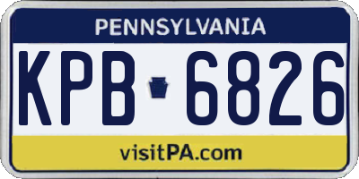 PA license plate KPB6826