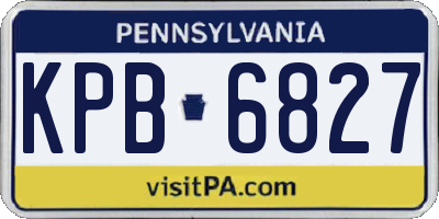 PA license plate KPB6827