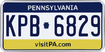 PA license plate KPB6829