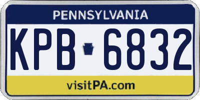 PA license plate KPB6832
