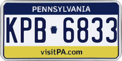 PA license plate KPB6833
