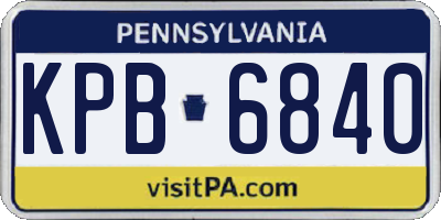 PA license plate KPB6840