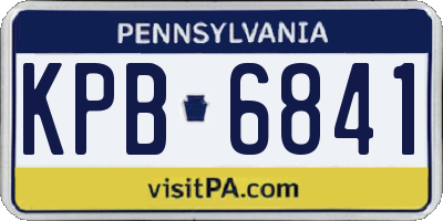 PA license plate KPB6841