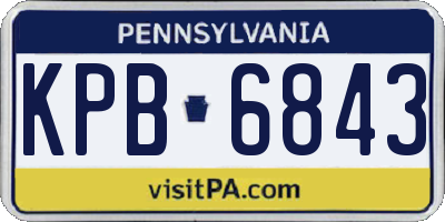 PA license plate KPB6843