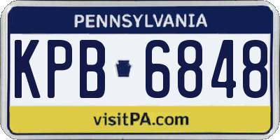 PA license plate KPB6848