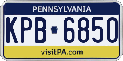PA license plate KPB6850
