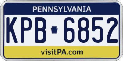 PA license plate KPB6852