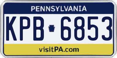 PA license plate KPB6853
