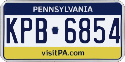 PA license plate KPB6854