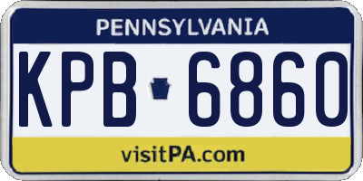 PA license plate KPB6860