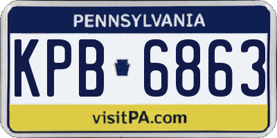 PA license plate KPB6863
