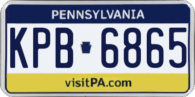 PA license plate KPB6865