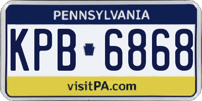 PA license plate KPB6868