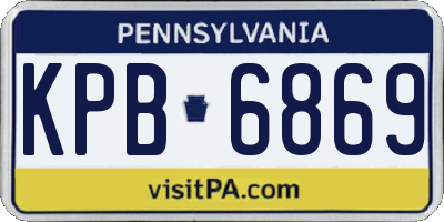PA license plate KPB6869