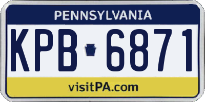 PA license plate KPB6871