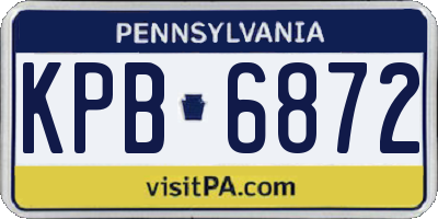 PA license plate KPB6872