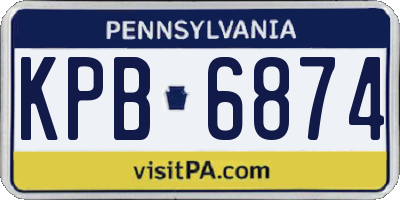PA license plate KPB6874