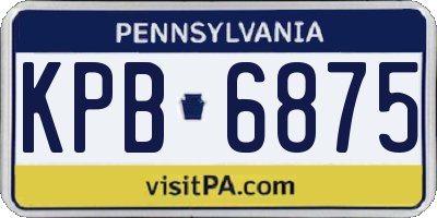 PA license plate KPB6875