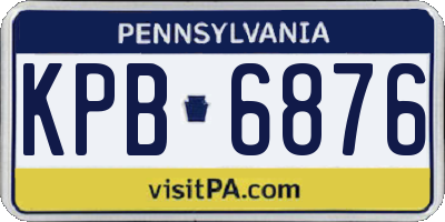 PA license plate KPB6876