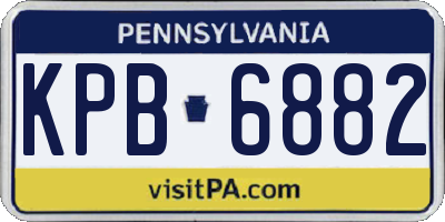 PA license plate KPB6882