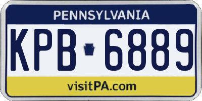 PA license plate KPB6889