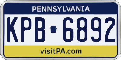 PA license plate KPB6892