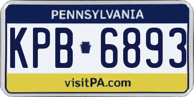 PA license plate KPB6893