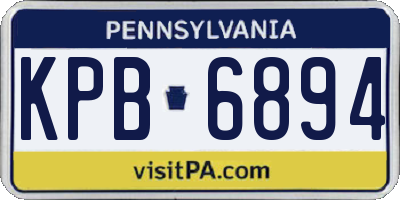 PA license plate KPB6894