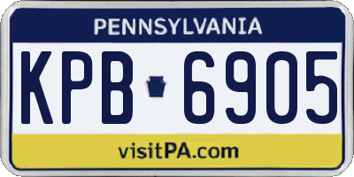 PA license plate KPB6905