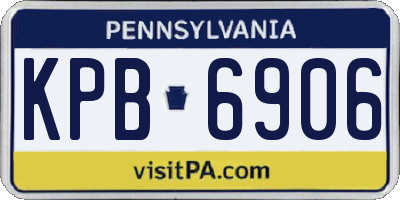 PA license plate KPB6906