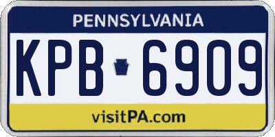 PA license plate KPB6909