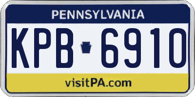 PA license plate KPB6910
