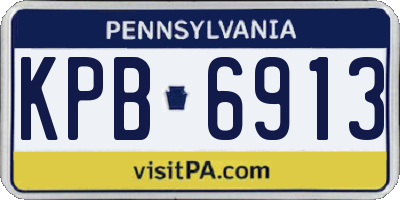 PA license plate KPB6913