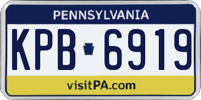 PA license plate KPB6919