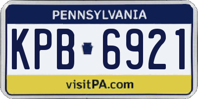PA license plate KPB6921