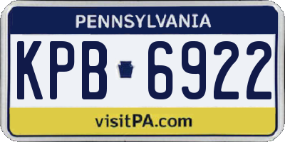 PA license plate KPB6922