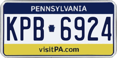 PA license plate KPB6924