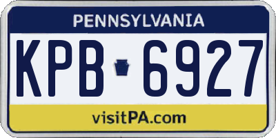 PA license plate KPB6927