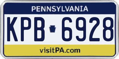 PA license plate KPB6928