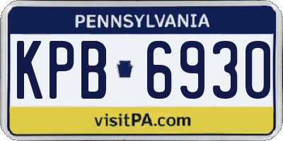 PA license plate KPB6930