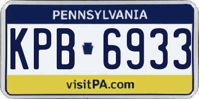 PA license plate KPB6933