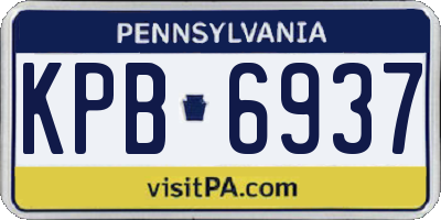 PA license plate KPB6937