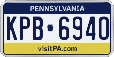 PA license plate KPB6940